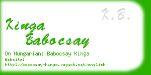 kinga babocsay business card
